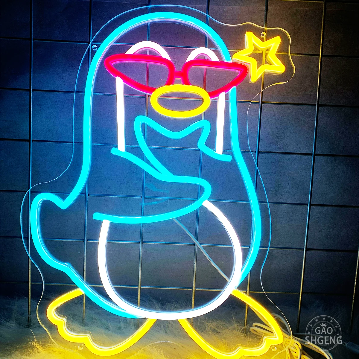 Cartoon Penguin Neon Lights for children's room birthday party decorations led neon lights create atmosphere