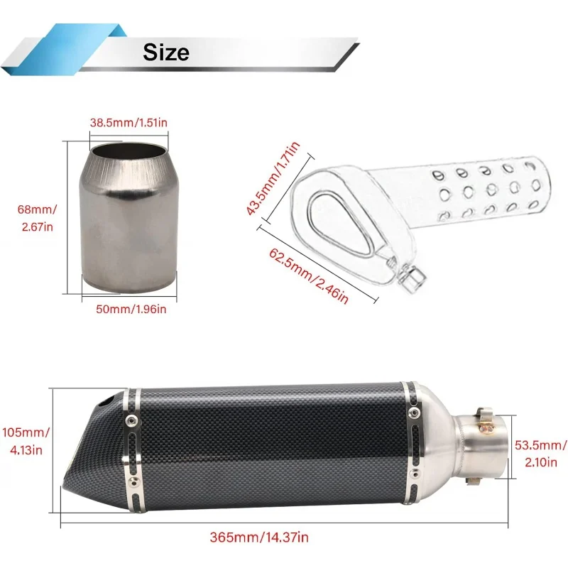 Motorcycle Slip On Muffler,1.5-2