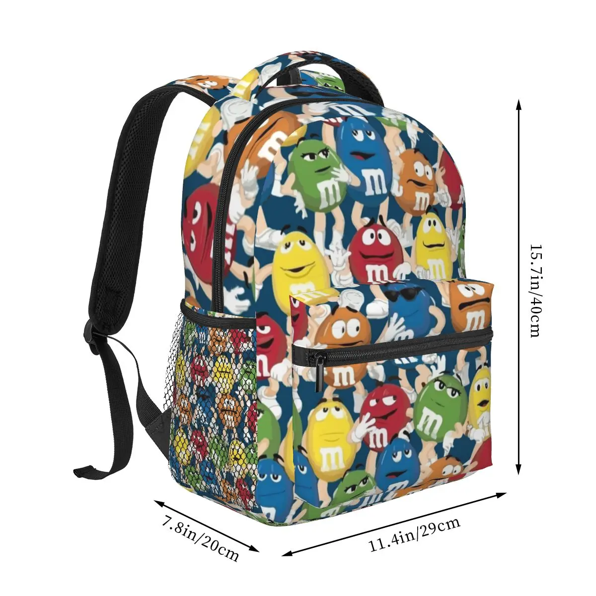 Mochilas de personajes de M y M para niños y niñas, mochila escolar de dibujos animados, de gran capacidad bolso de hombro, novedad