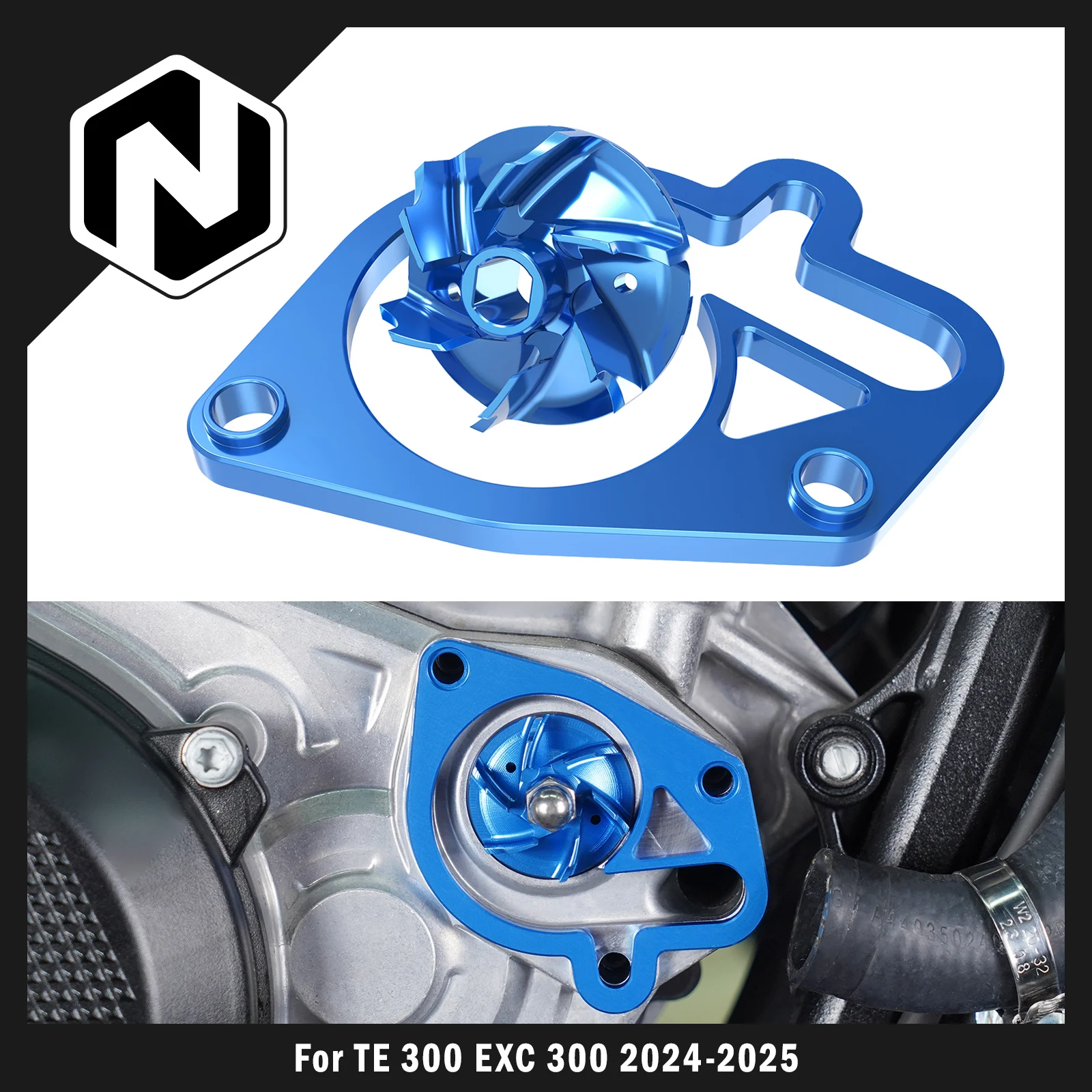 

NICECNC For Husqvarna 2024 2025 TE 300 TE 250 Water Pump Cooler Impeller Spacer Kit TX 300 TC 125 250 2023-2025 For KTM EXC 300