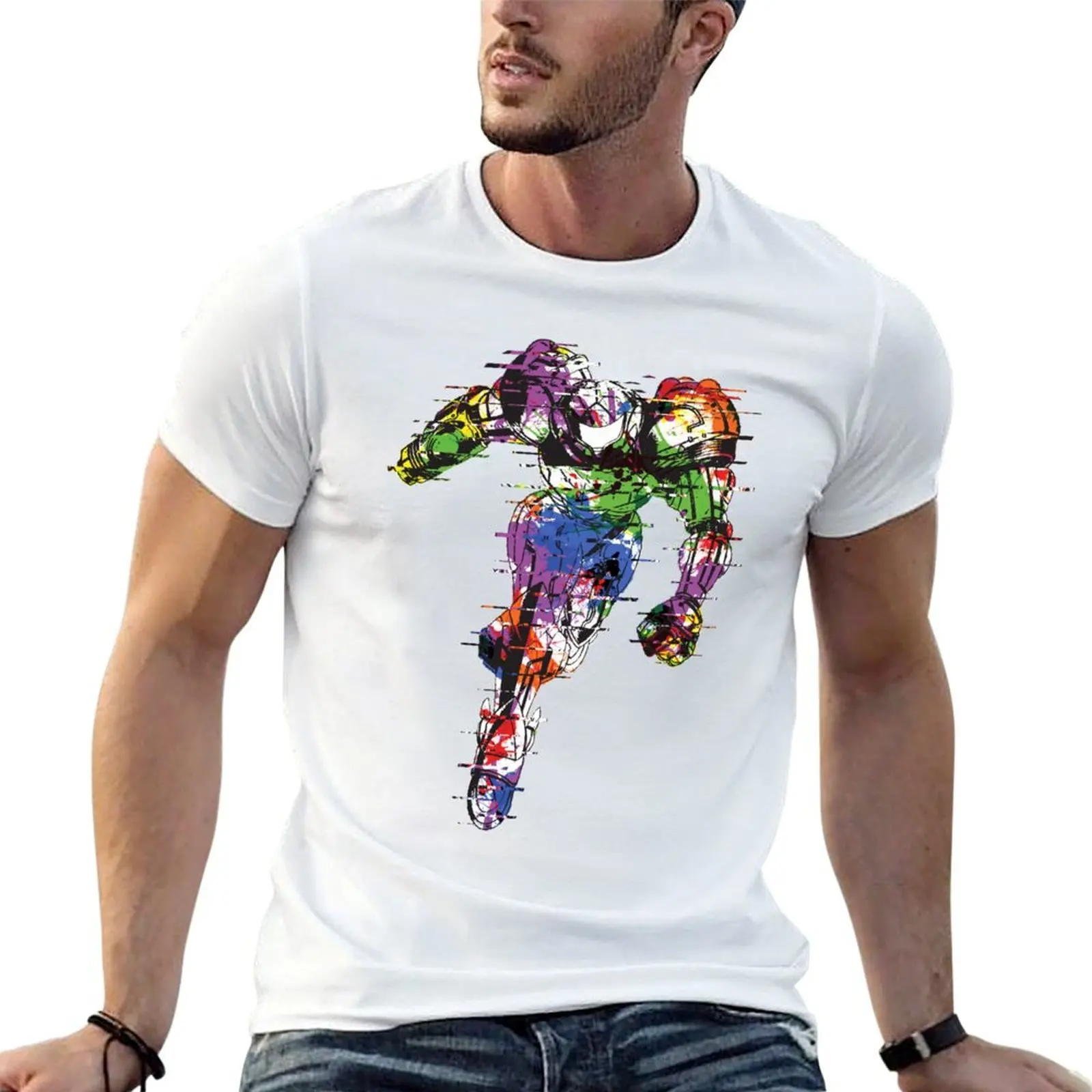 Samus Aran - Joins The Battle! Metroid [Glitch Remix Ver] T-Shirt anime tshirt man t shirt mens shirts graphic tee