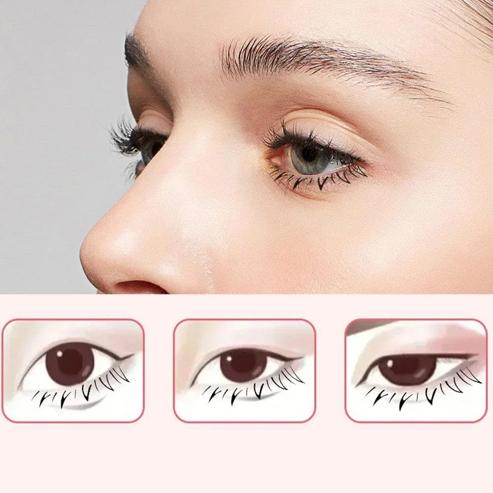 2Pcs Eyelash Stamps Tool Eye Makeup Stencils Tool DIY Lower Lashes Extensions Natural Look for Make Up Beginner False Eyelashes