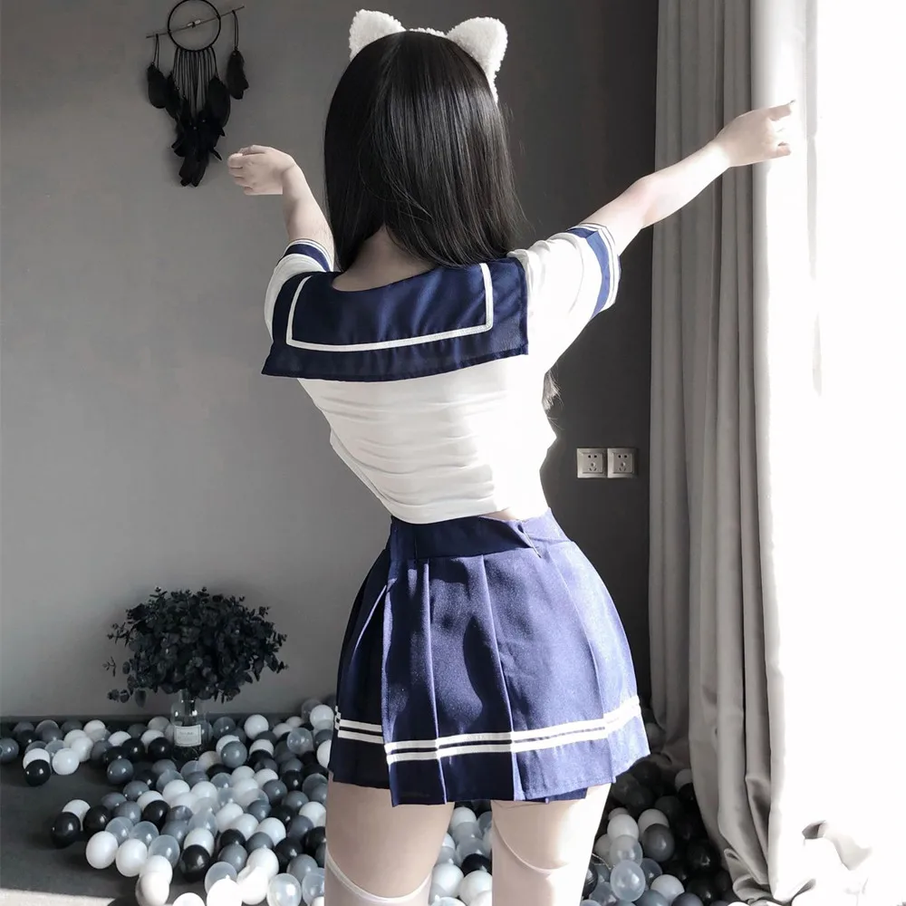Женская мини-юбка, короткий топ, сексуальная одежда, женская сексуальная студенческая форма, косплей для эротического костюма, игры для взрослых, комплект секс-униформы
