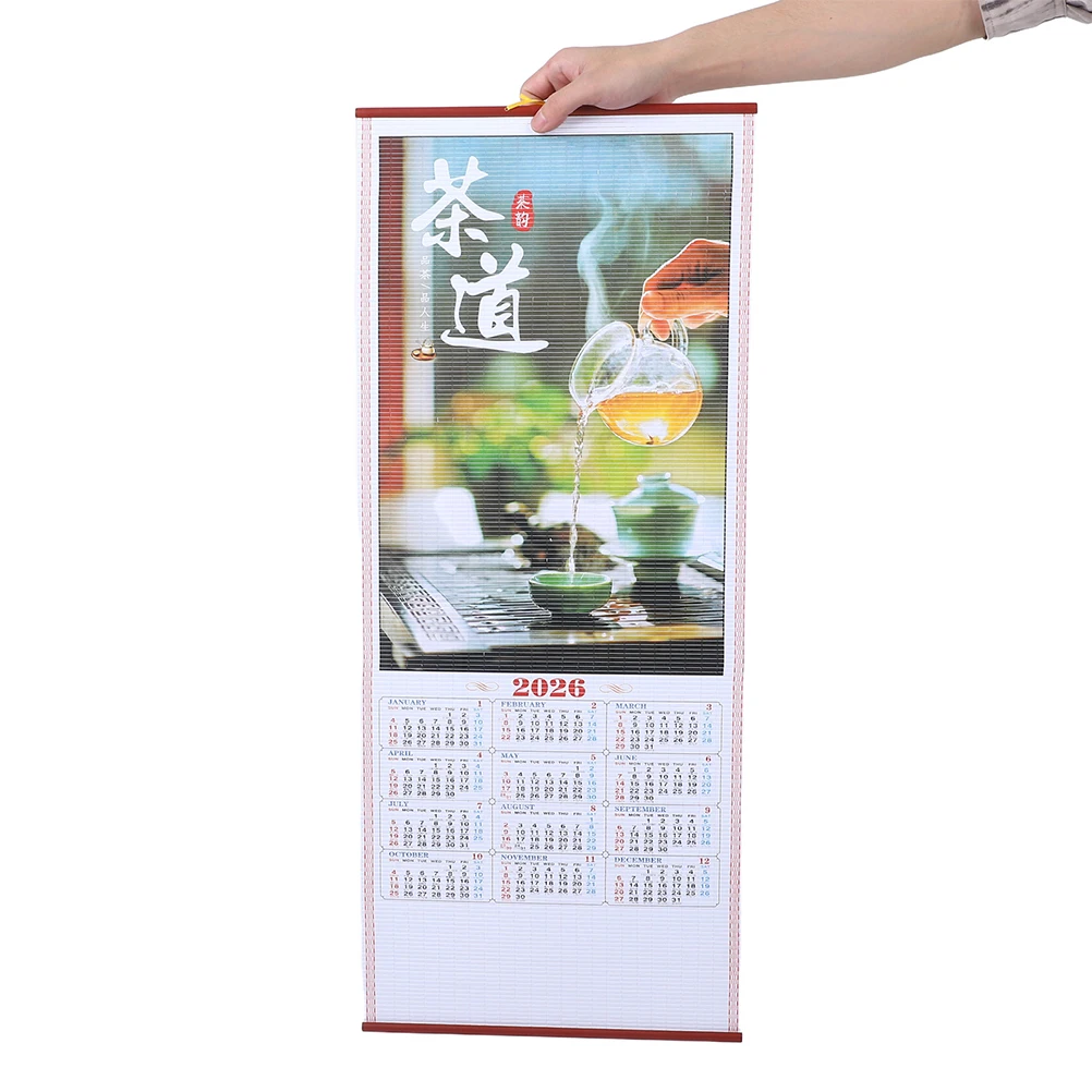 

2pcs Chinese Wall Calendar 2026 Horse Year Hanging Scroll High Definition Printing Traditional Art Lunar New Year Decor For Home