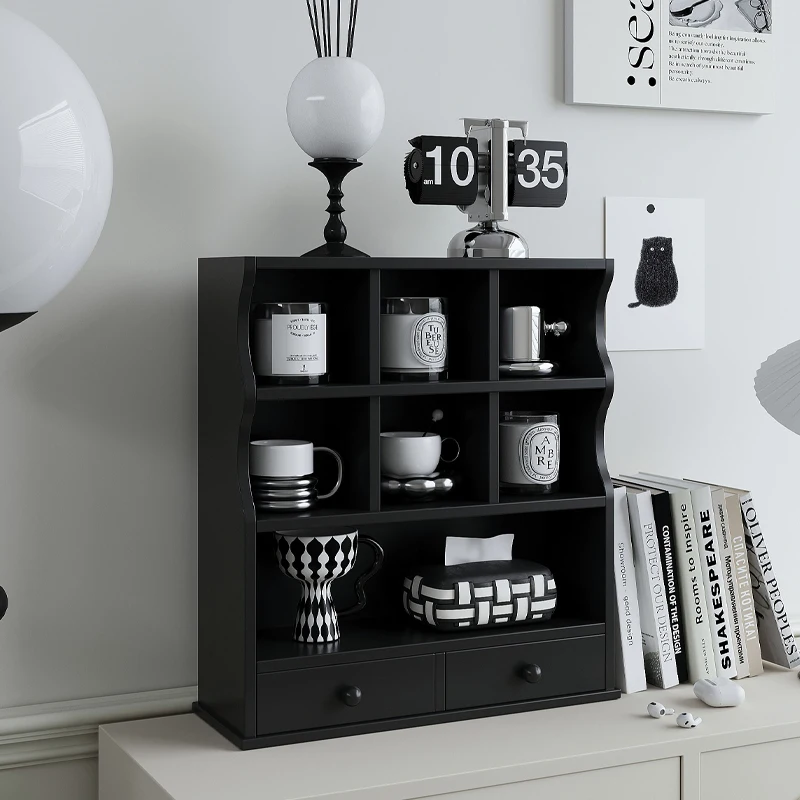 Solid wood cup holder, Duobao lattice rack, coffee mark cup storage rack, desktop display rack, kitchen wall rack.