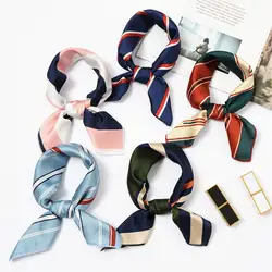 Fashion Letter Print Long Scarf For Women Narrow Ribbon Headband Female Neckerchief Handle Bag Band Bandana Hair Tie Accessories