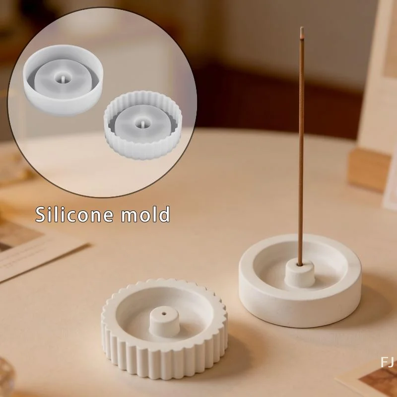 [YU]Round Silicone Incense Holder Mold DIY Concrete Gypsum Resin Aromatherapy Stick Base Mould For Home Decoration