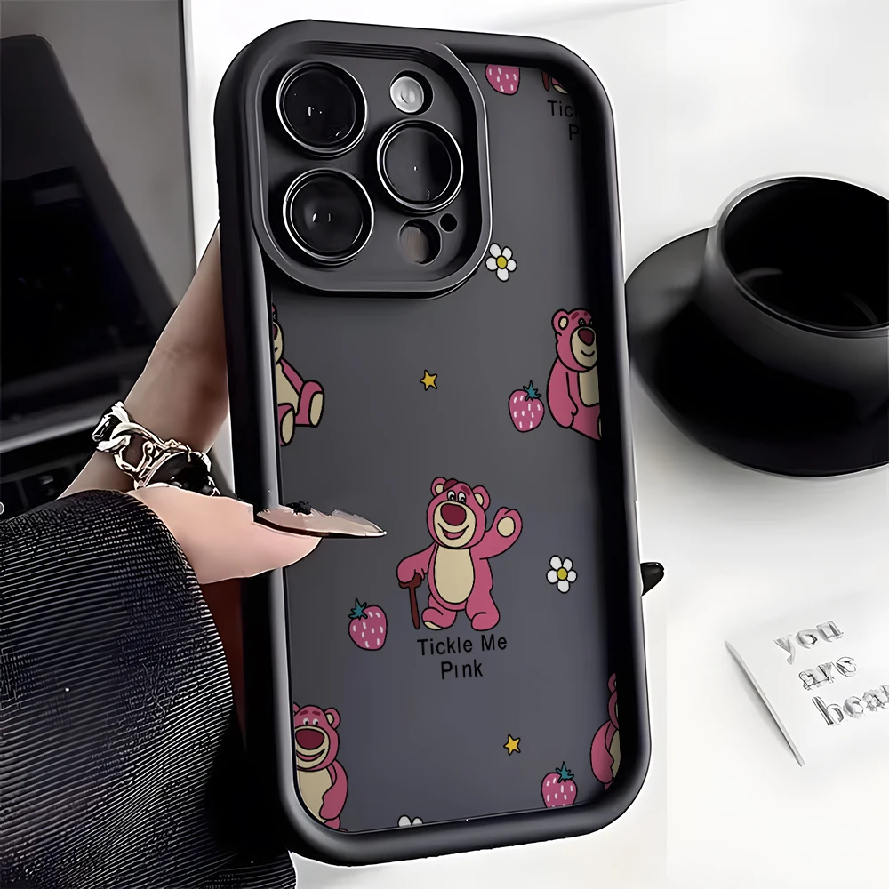 Lotso urso caso de telefone para oppo a98 a95 a94 a78 a76 a74 a72 a60 a58 a57 a54 a53 a38 a33 a32 a17 a16 a15 capa de lente de escada macia