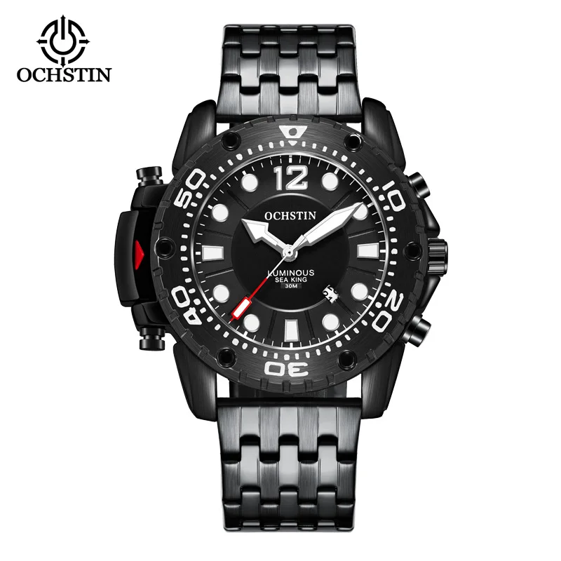 OCHSTIN brand foreign trade hot-selling steel belt watch men's large dial super luminous waterproof quartz watch