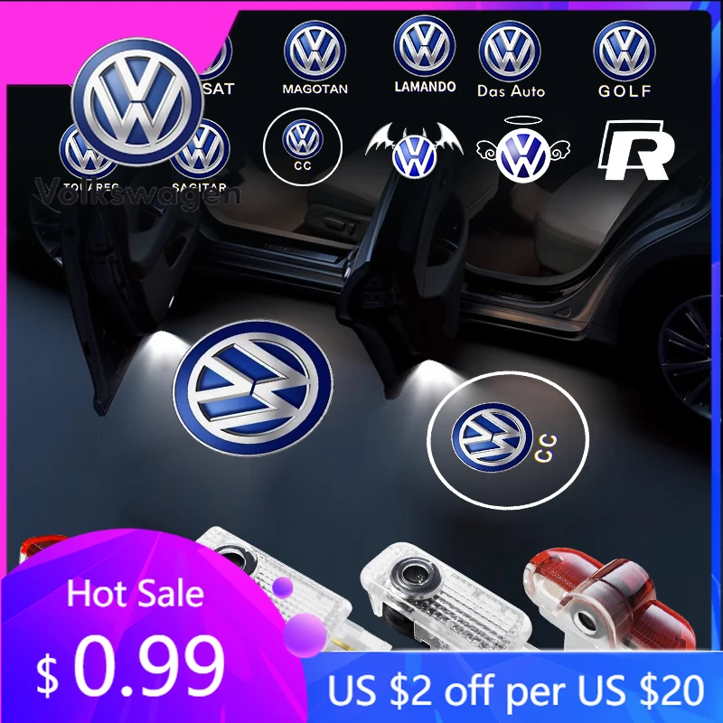 

For VW Volkswagen Jetta MK5 Golf 2pcs LED Car Door Logo Welcome Light Ghost Shadow Courtesy Projector For Volkswagen Sagitar Pas