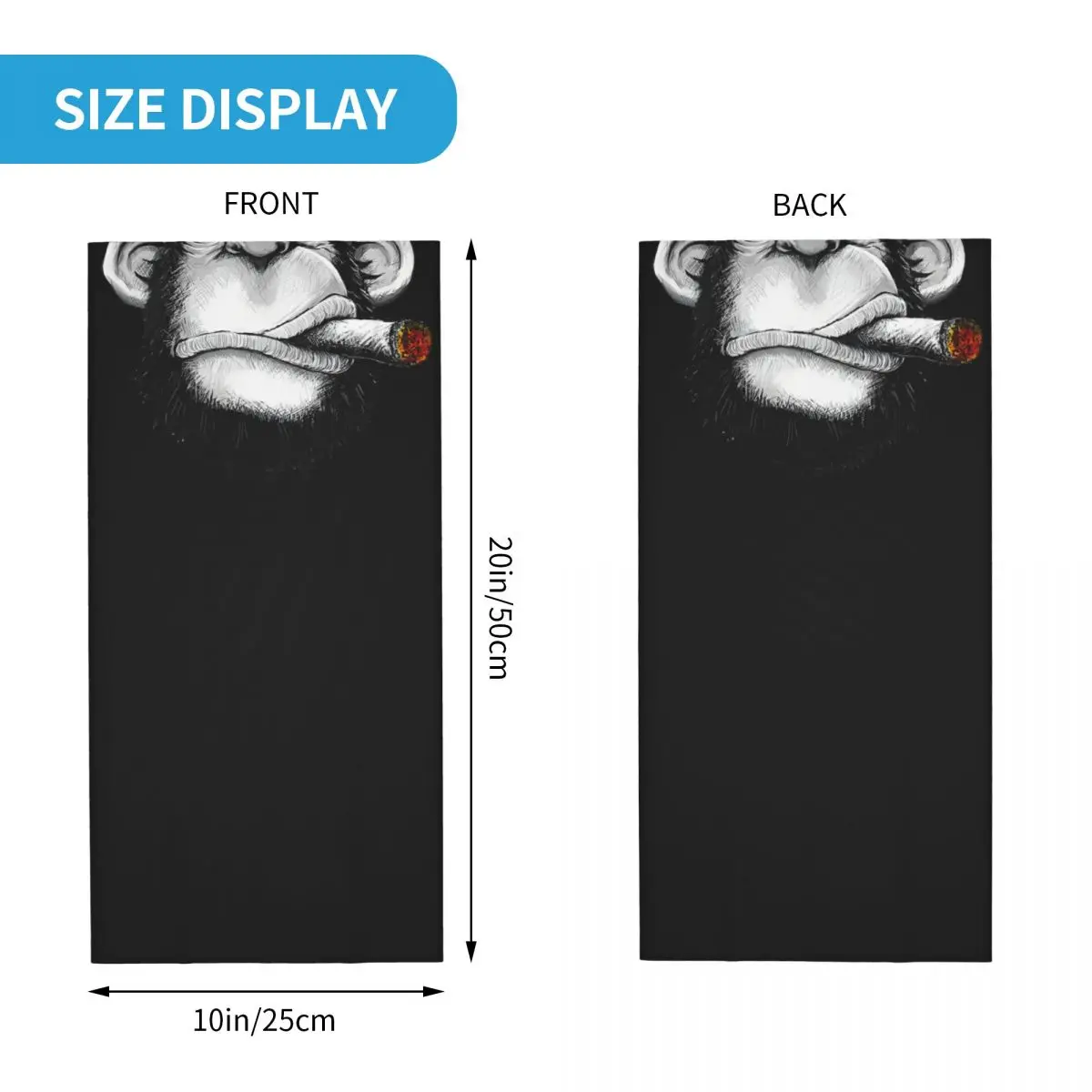 Monkey Smoking Sticker Bandana Neck Cover Motorcycle Club Monkey Gorilla Face Scarf Hiking Unisex Adult Winter image 2