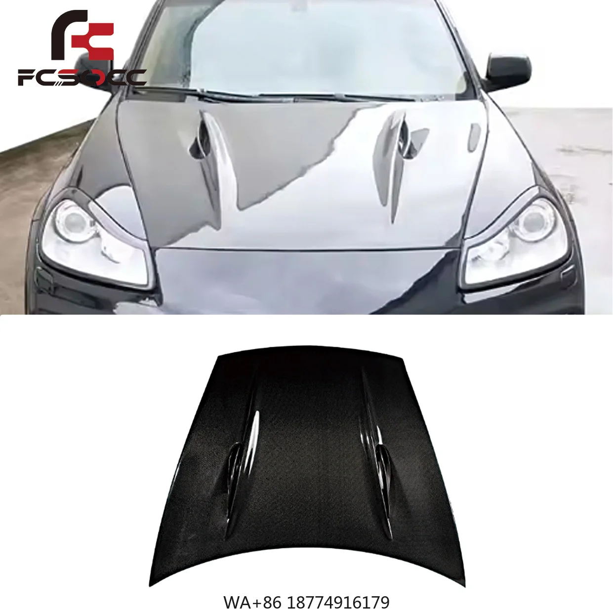 

Carbon Fiber Front Hood for 957 Tech-Art Style Bonnet Cover Auto Exterior Modification Part