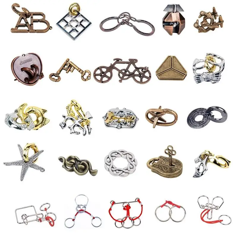 Classic IQ Metal Puzzles Set Lock Game