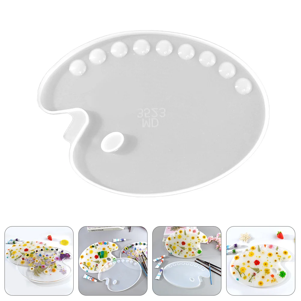 1Pcs Epoxy Resin Silicone Mold DIY Color Palette Drawing Board Mold Easy Demould Artistic Craft Making Supplies