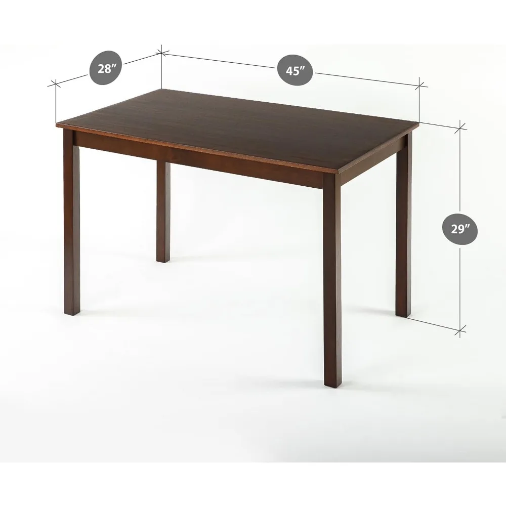 Mesa de comedor Juliet Espresso Wood, solo mesa, 45 x 28 x 29 pulgadas