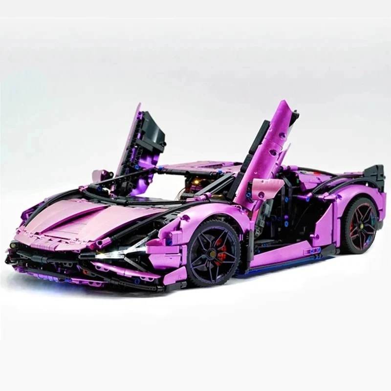 New MOC 81996 Technical Car Compatible 42115 Plating Gold Purple Hypercar Model Building Blocks Bricks Puzzle Toy Christmas Gift