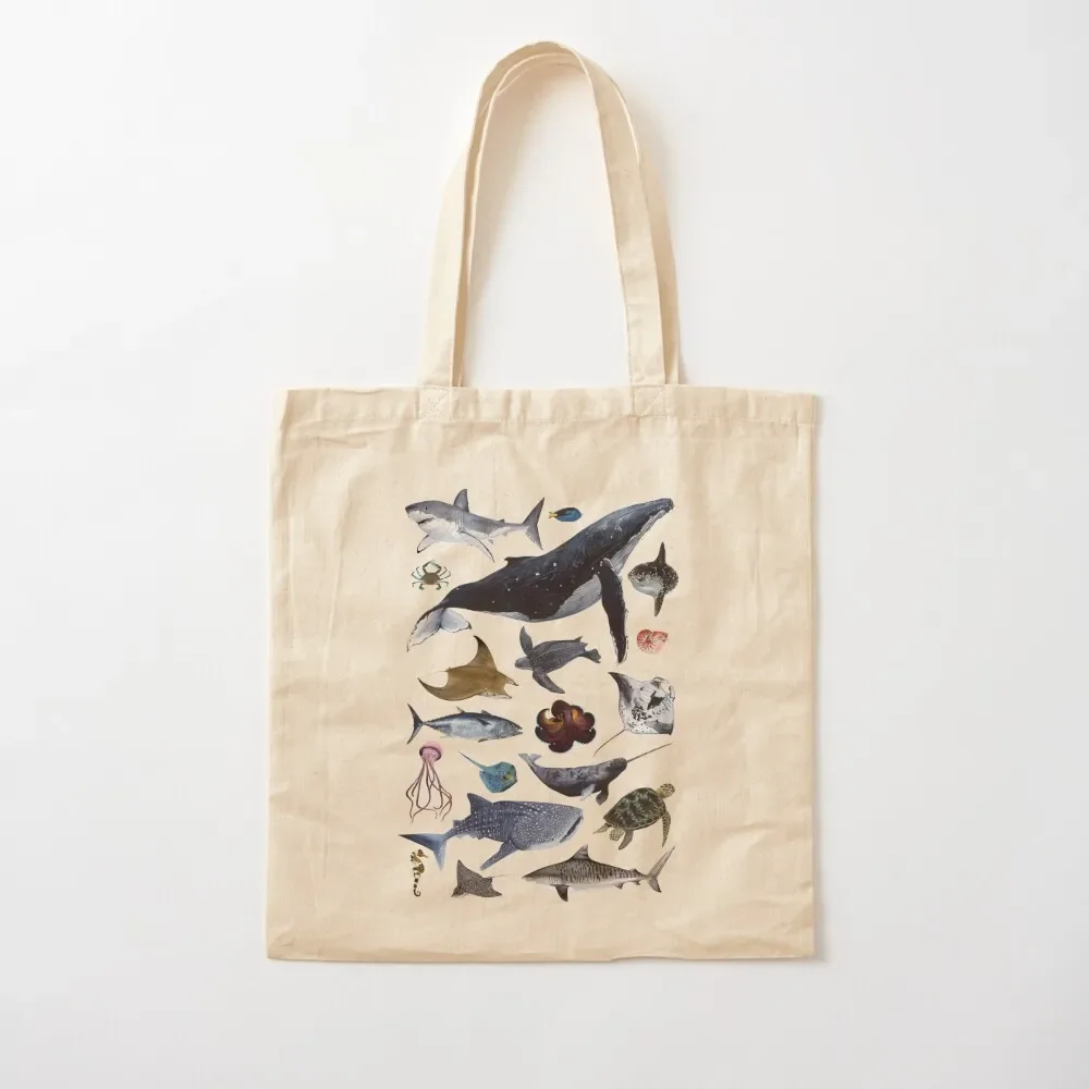 

SEA CREATURES Tote Bag Portable shopping bag shopper bag women canvas custom bags