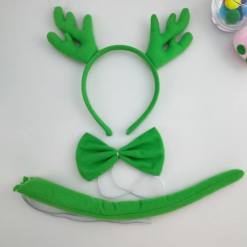 Erwachsene Kinder Plüsch Junge Hirsch Elch Geweih Stirnband Schwanz Geburtstag Party Dekoration Kopfbedeckung Halloween Kostüm Cosplay