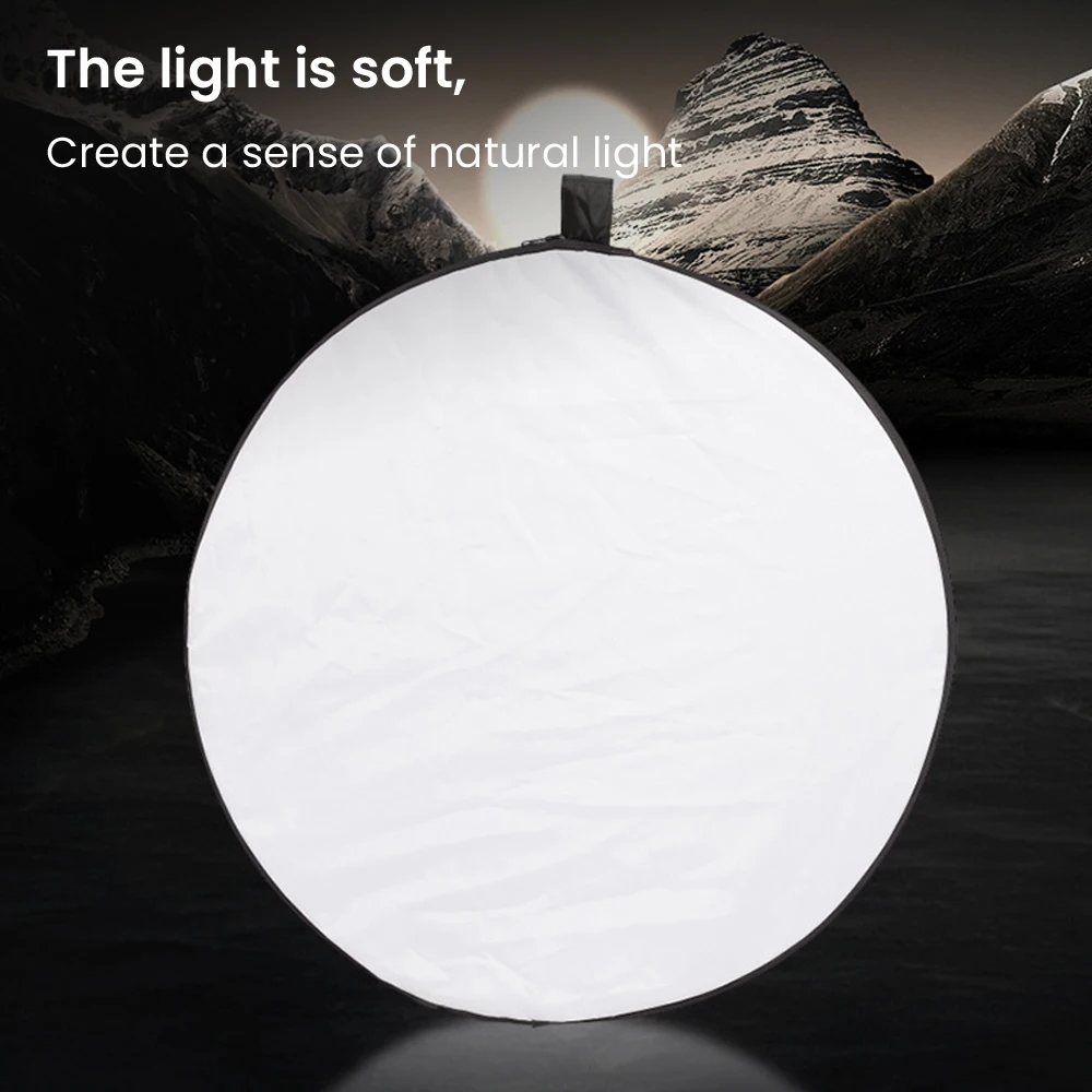

2-in-1 Foldable Circular Photography Reflector Portable Pocket Photography Reflector 30cm Silver White Photography Reflector