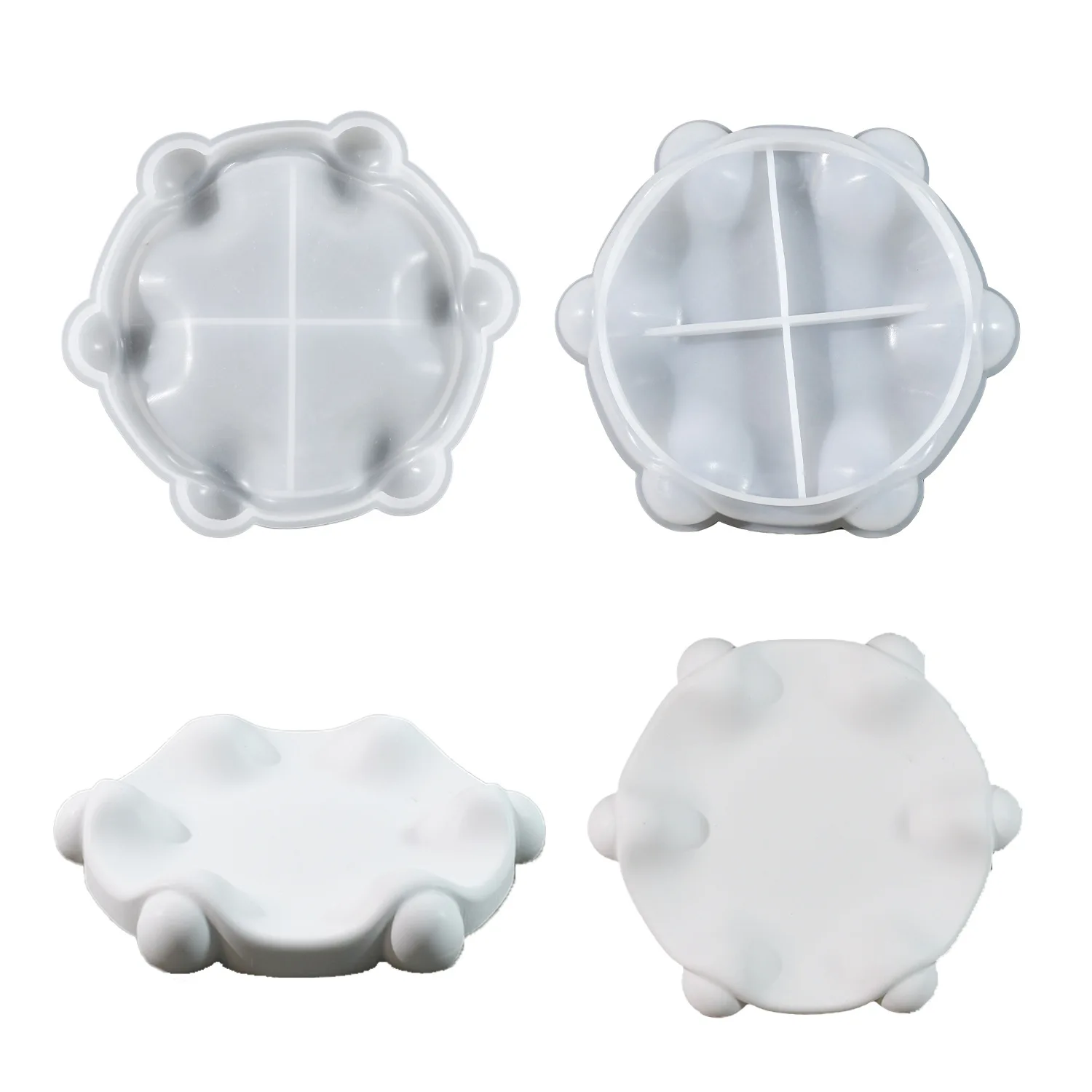 Moule en silicone pour plat de rangement en gypse, moule en résine xy, stockage de disque à 6 boules, décoration d'accessoires pour la maison bricolage, nouveau style