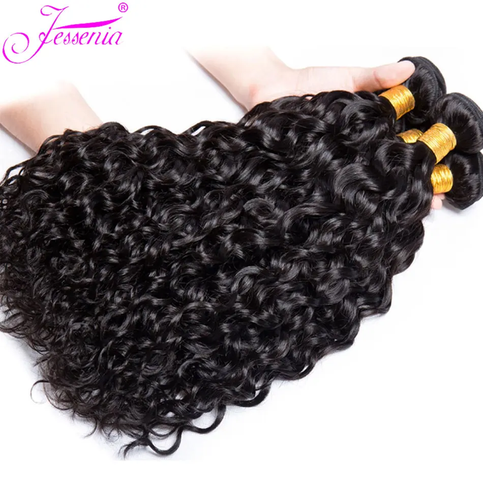 Brazilian Water Wave Bundles, Extensões de cabelo humano não processadas, Virgin Hair, Wet and Wavy, 1 Pacotes, 3 Pacotes, 4 Pacotes