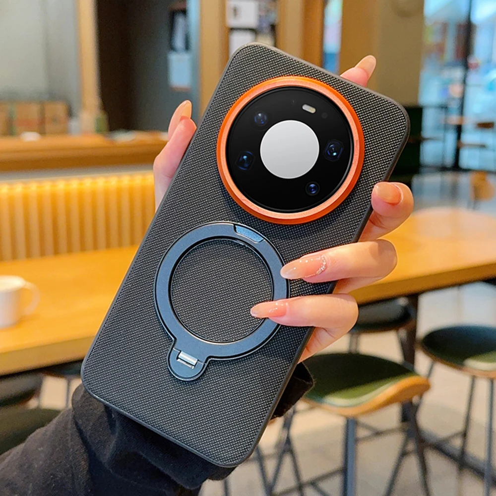 

For Huawei Mate 80/80 Pro/80 Pro Max Phone Case Wireless Charging Shockproof TPU Airbag Folding Stand Holder Cover