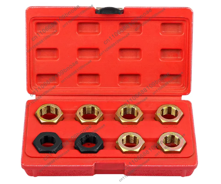 8-piece bolt thread repair tool set, hexagonal tap die, universal joint screw thread repair tool