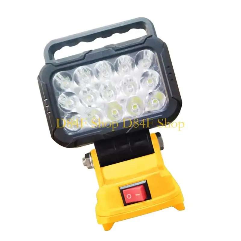 D84F Professional Cordless Flashlight Work Light Lamp With Intelligent Low Voltages Protective Chip Build In for Camping Trip