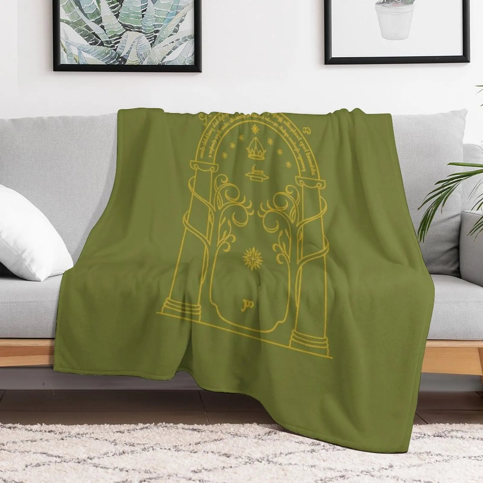 New Doors of Durin Throw Blanket Bed Thermal Blankets