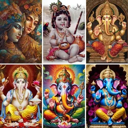Lord Ganesha Diamond Painting Complete Kit,Lord Krishna,Full Drill,India Gods,5D Lord Shiva Diamond Pictures,Rhinestones,Gift