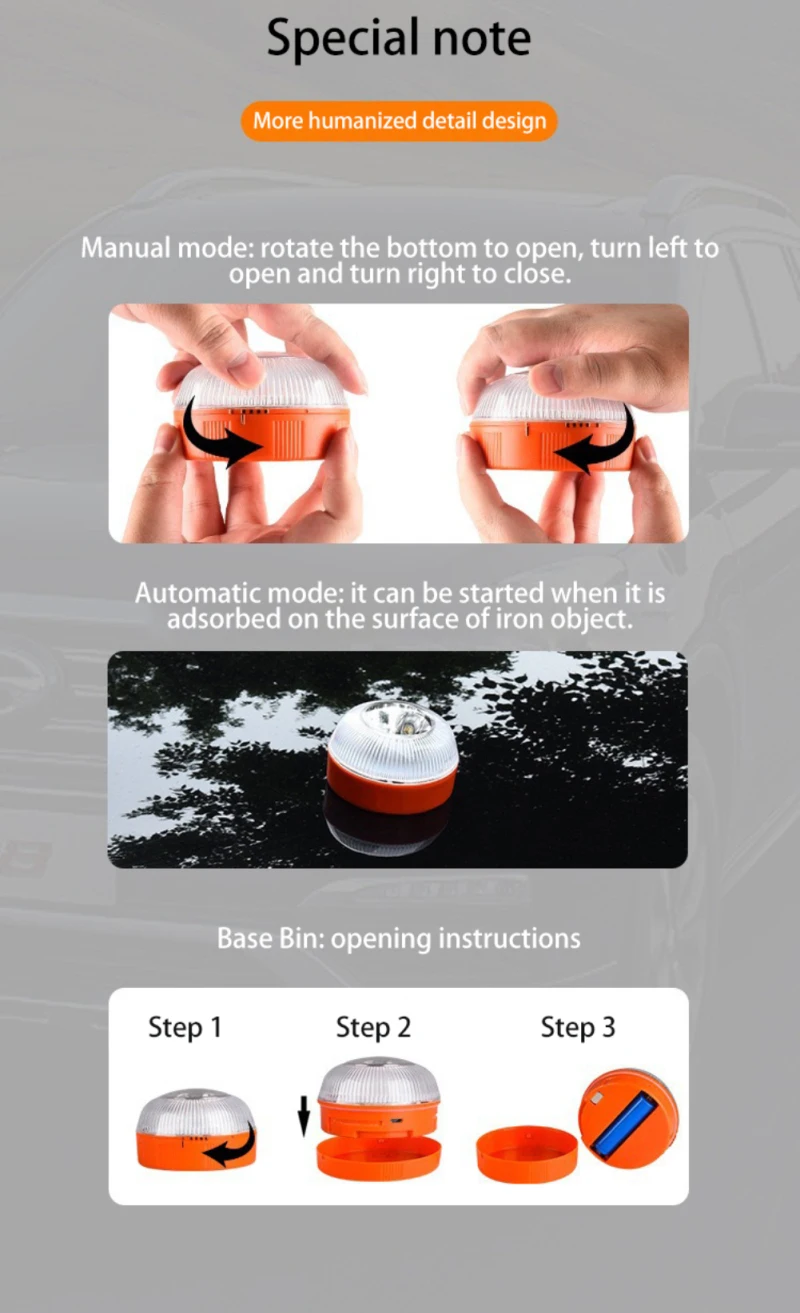 Imagem -04 - Dgt Aprovado Recarregável Car Emergency Beacon Light Indução Magnética V16 Espanha 2024