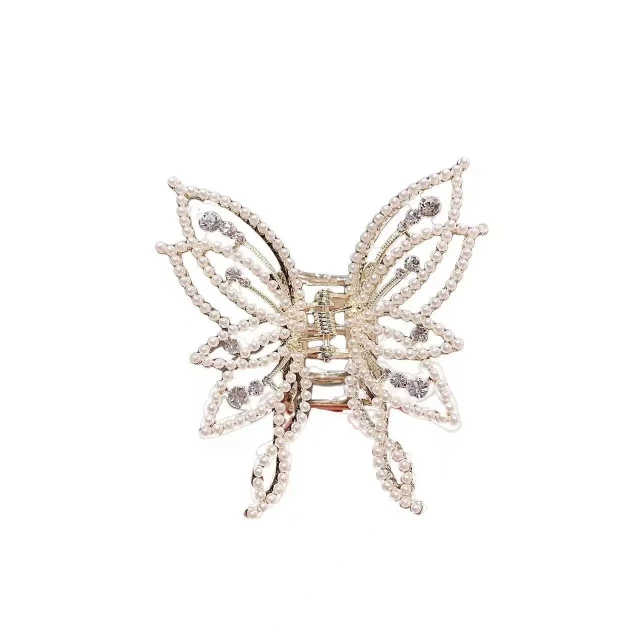 2024 New Fashion Luxury Explosive Temperament Multi-ring Pearl Butterfly Clip Diamond Disc Hairpin Banquet Gift Akcesoria do włosów