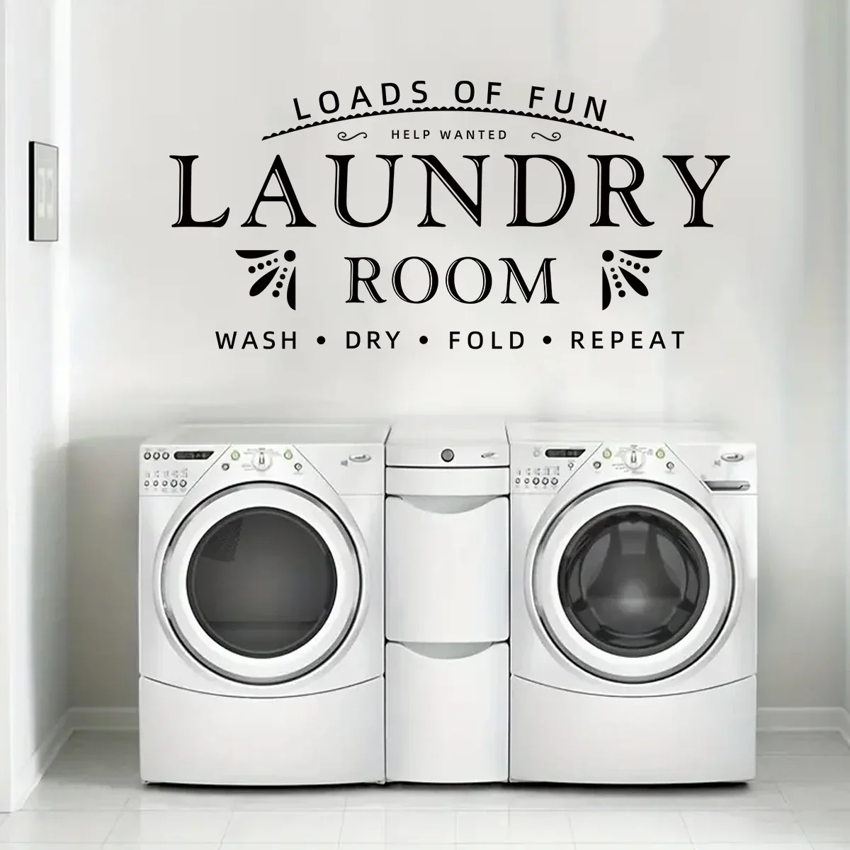 1Pc English Laundry Room Text Wall Stickers Home Decor Accessories Living Room Bedroom Decoration Wall Decals