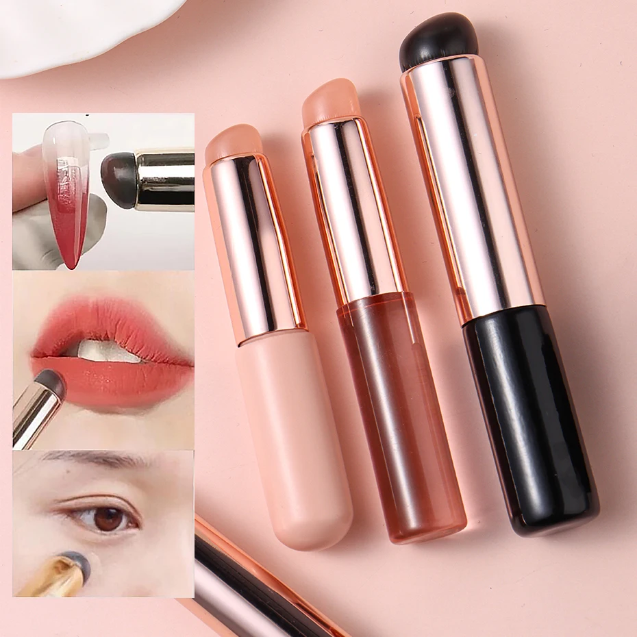 Nail Art Silicone Brush Reusable Mirror Powder Pigment Applying Manicure Tool Gradient Effect Nail Arts Silicone Applicator