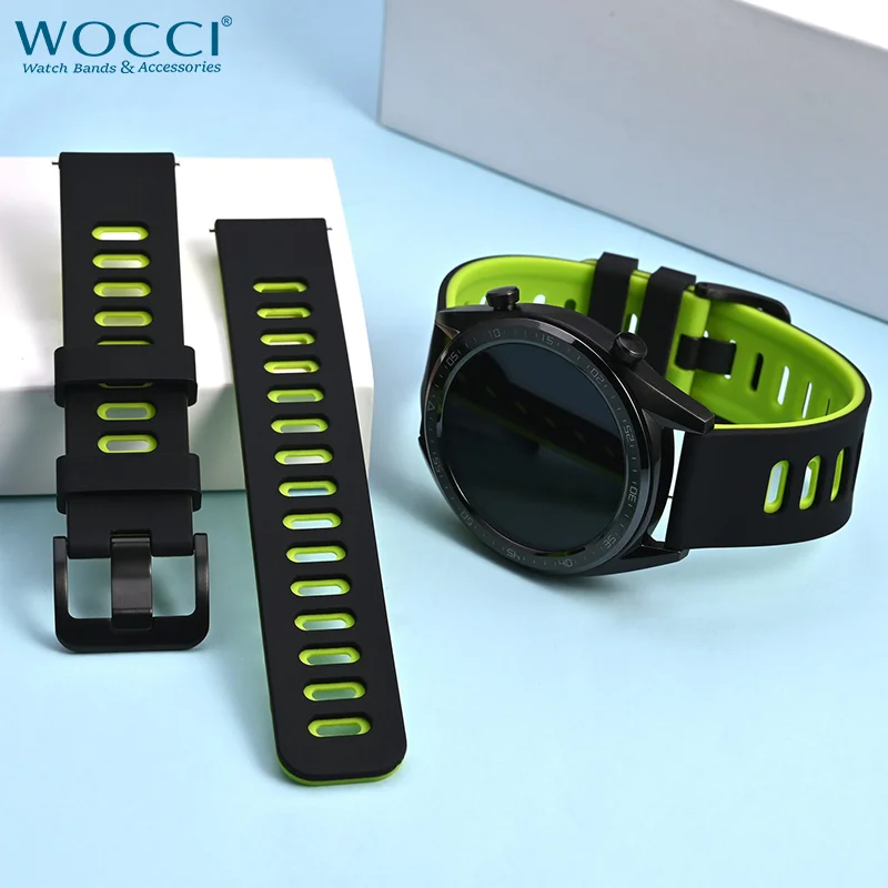 22mm Silicone Watch Band for Huawei Watch GT 2 46mm Soft Sport Strap Bracelet Watchband for Samsung Galaxy Watch 46mm Gear S3