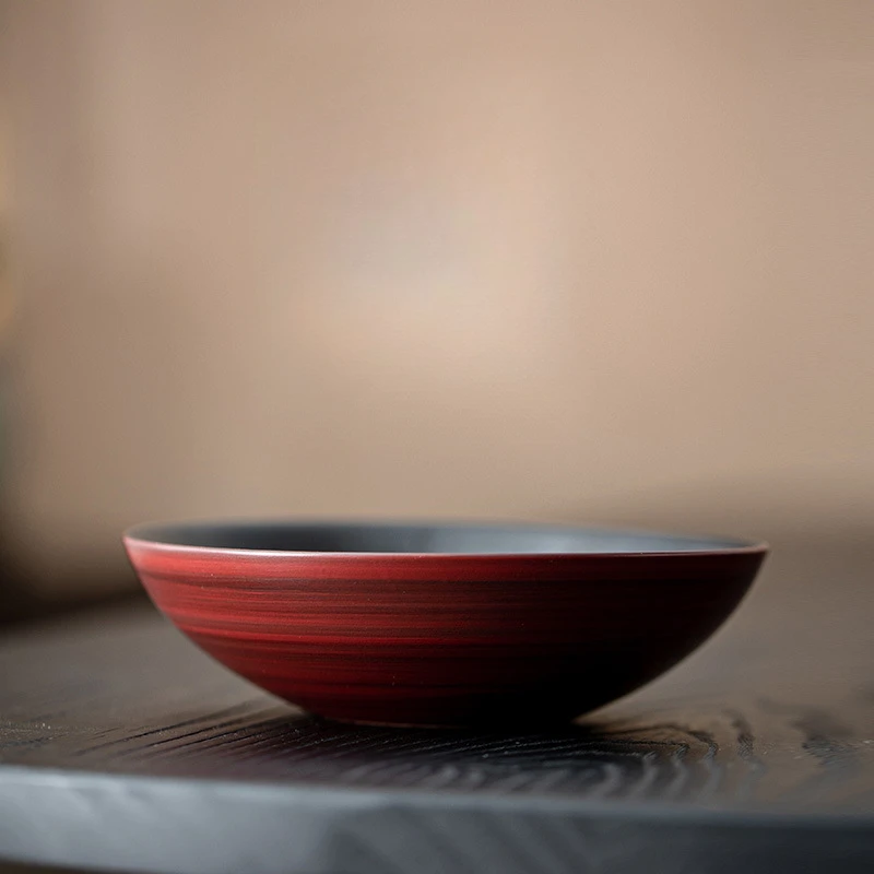 Powder Introduction Hawthorn Red Magnolia Pot Dry Brewing Table Tea Tray Ceramic Handmade Small Tray