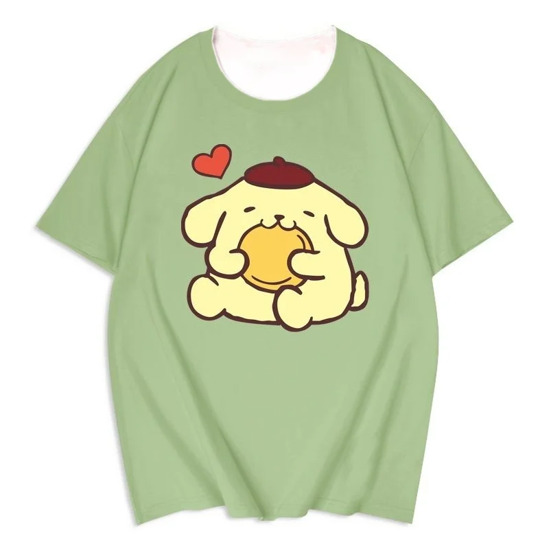 

Quick Drying Clothes Trendy Brand I Anime Cartoon Sanrio Pudding Dog Co Branded Clothes for Men and Women Couple T-shirt