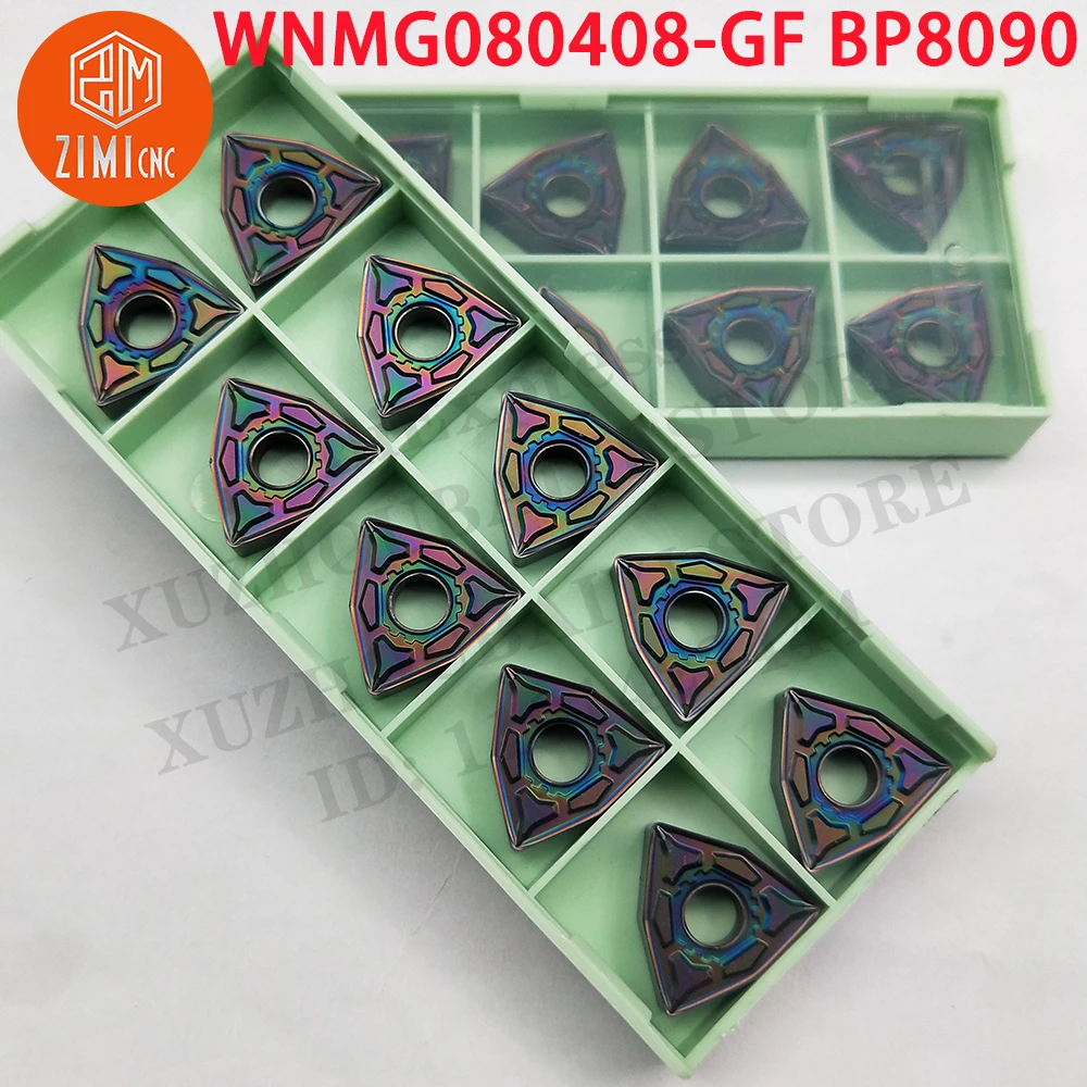 WNMG080408-GF BP8090 WNMG080408-GF Pastilhas de Metal Duro Inserções de torneamento Ferramentas de corte CNC torno de metal lâminas mecânicas do torno do cortador