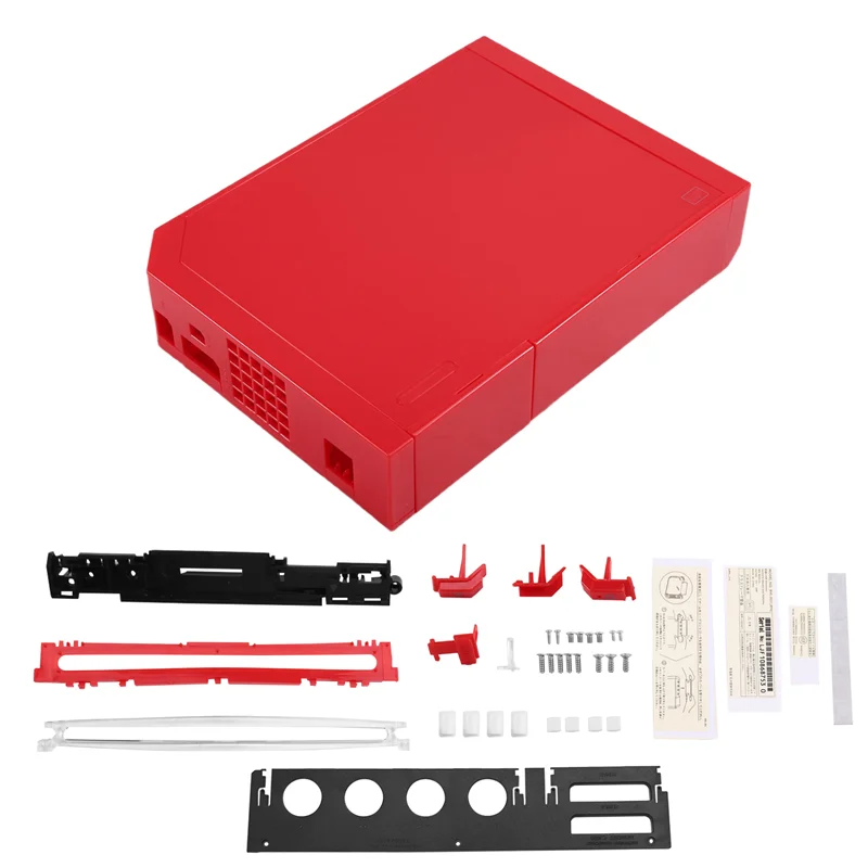 ABJF-For NS-Wii Housing Shell Case Forwii Game Console Housing Shell Withbuttons Forwii Game Console Repair Case Withbuttons Red