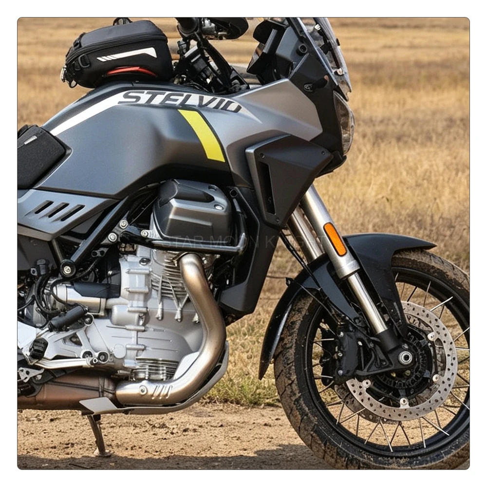 Immagine 7: Estensione Parafango Anteriore per Moto Guzzi Stelvio 2023 2024 2025 2026, Protezione Antispruzzi, Accessori per Moto