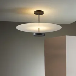Nordic Decor Led Ceiling Chandelier Round Acrylic Black for Bedroom Track Bar Pendant Lamps Home Design Indoor Lighting Fixture