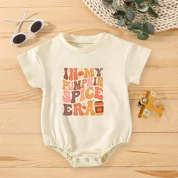 In My Pumpkin Spice Era Retro Natural Baby Bubble Romper Fall Toddler Funny Thanksgiving Day Bodysuit Infant Outfit