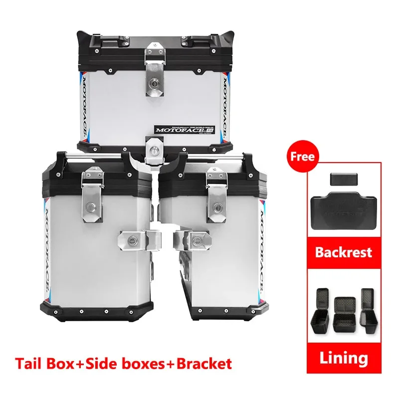 For Benelli TRK502X Motoface Series High Quality 1 Set Tail Box Side Boxes Rear Luggage Box Top Case Tail Storage Tool Trunk