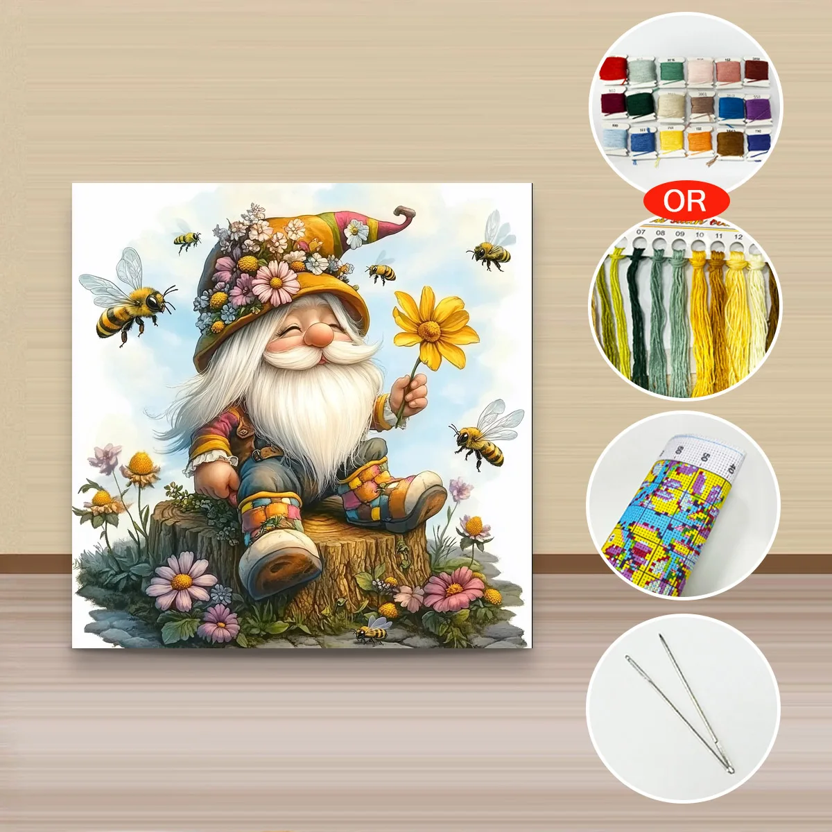1 Stück 40x40 cm/15,74 Zoll, 11CT/14CT Kreuzstich-Set, DIY Valentinstagsgeschenk, Stickerei-Set für Festivals, Cartoon-Motiv – Detail 4