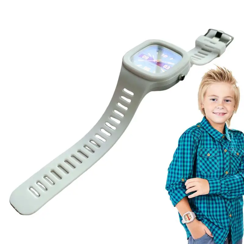 Square Watch For Kids Waterproof Student Wrist Watches Versatile Strap Watch Fashionable Square Watch For Easter Children's Day