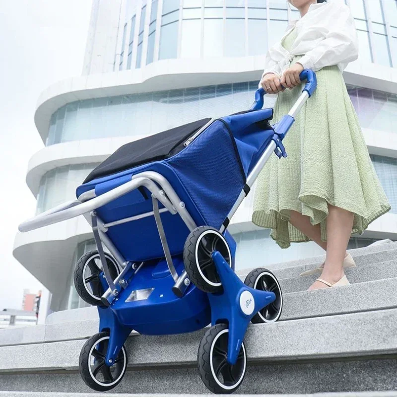 Domestic Folding Silent Outdoor Portable Shopping Cart Electric Stair Climbing Machine Storage Wheel Shopping Car Home Storage