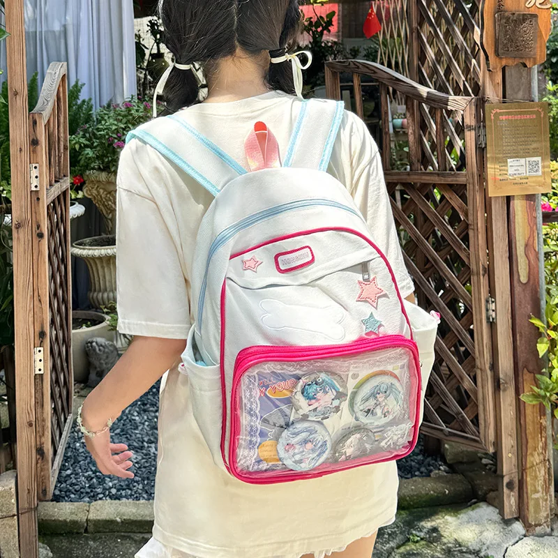 Cute girl DIY pain backpack, college girl backpack, junior high school girl soft girl backpack, 2024 new