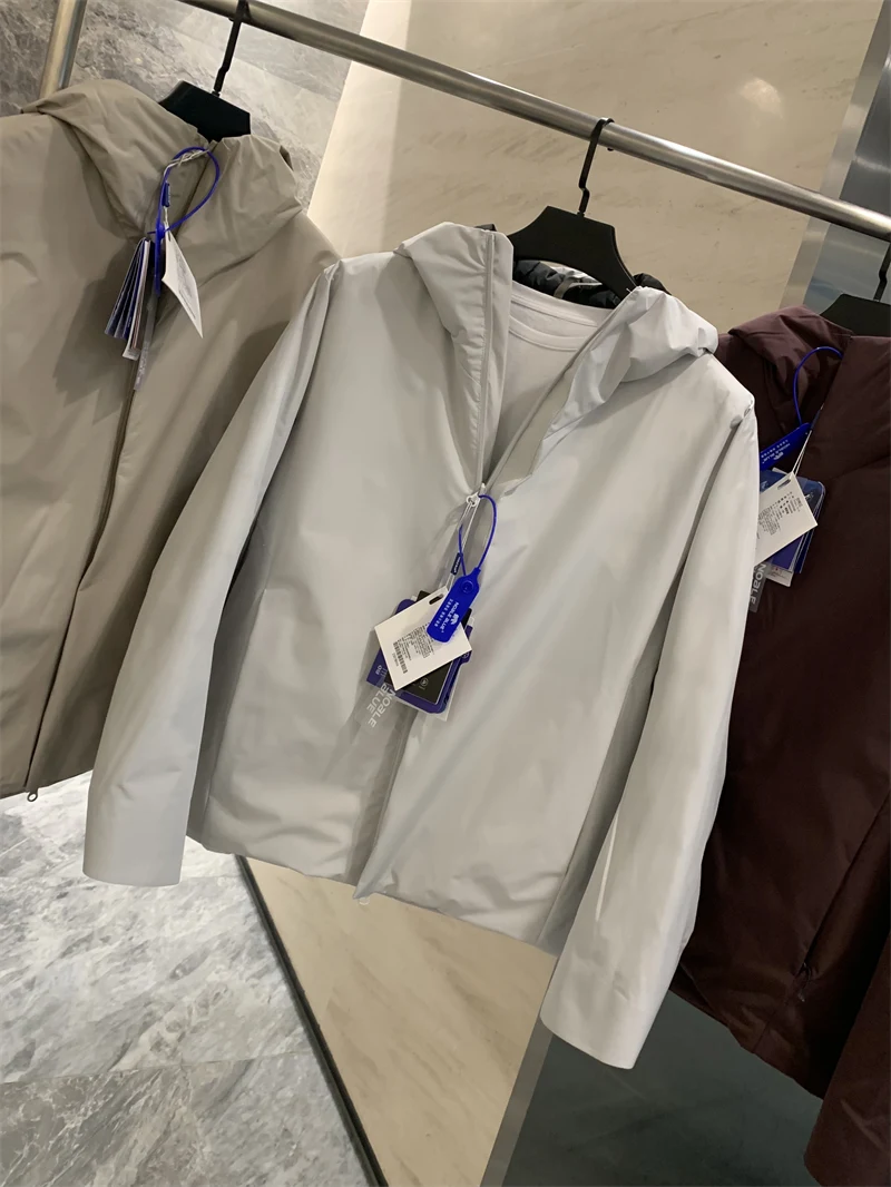 في الهواء الطلق Thiened الأبيض Du أسفل مقنعين Jaet تقنية مقاومة للماء شتاء دافئ ألياف البوليستر سستة إغلاق طويل Sve...