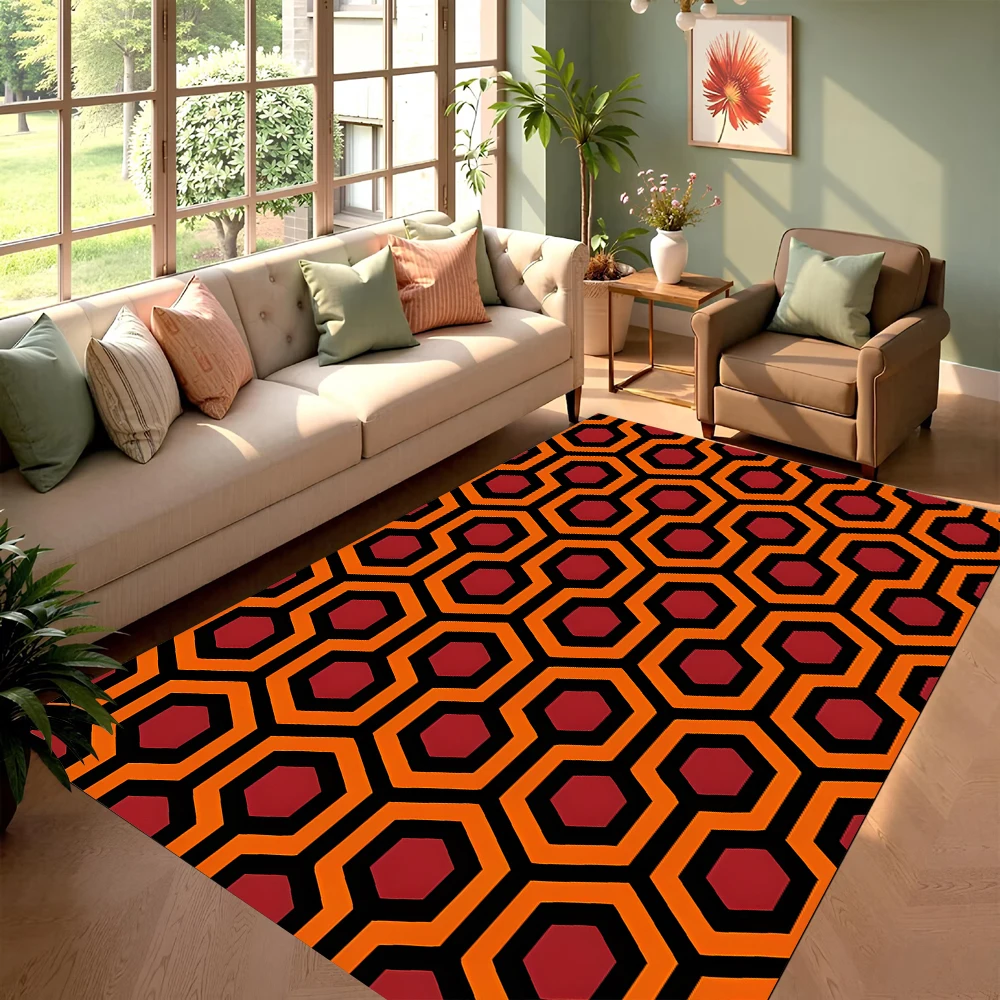 Moderner sechseckiger geometrischer Teppich mit abstraktem Wellenmuster, Teppich, weiche Bodenmatte für Wohnzimmer, Schlafzimmer, Heimdekoration