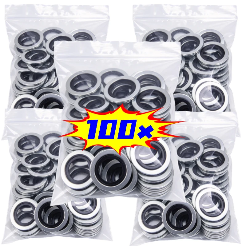 Car Oil Pan Oil Drain Plug Sealing Ring M16 Aluminium Alloy Rubber Gasket for Renault Clio Duster Espace Fluence Logan 10-100PCS